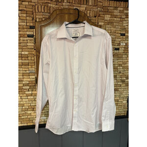 Joseph A. Bank Men’s 17-35 Pink & Blue Collar Shirt Stretch non-iron Slim Fit